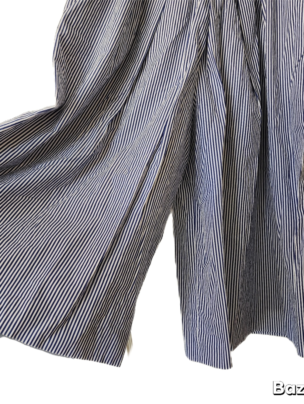 J. Crew Pants Womens Size 10 Blue White Stripe Wide Leg Culotte Crop Pleated - Picture 2 of 7